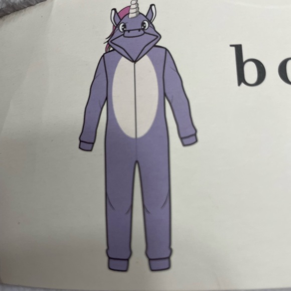 Bobbie Brooks Plush One Piece Purple Unicorn Pajamas or Costume Ladies S/M New - Picture 2 of 7